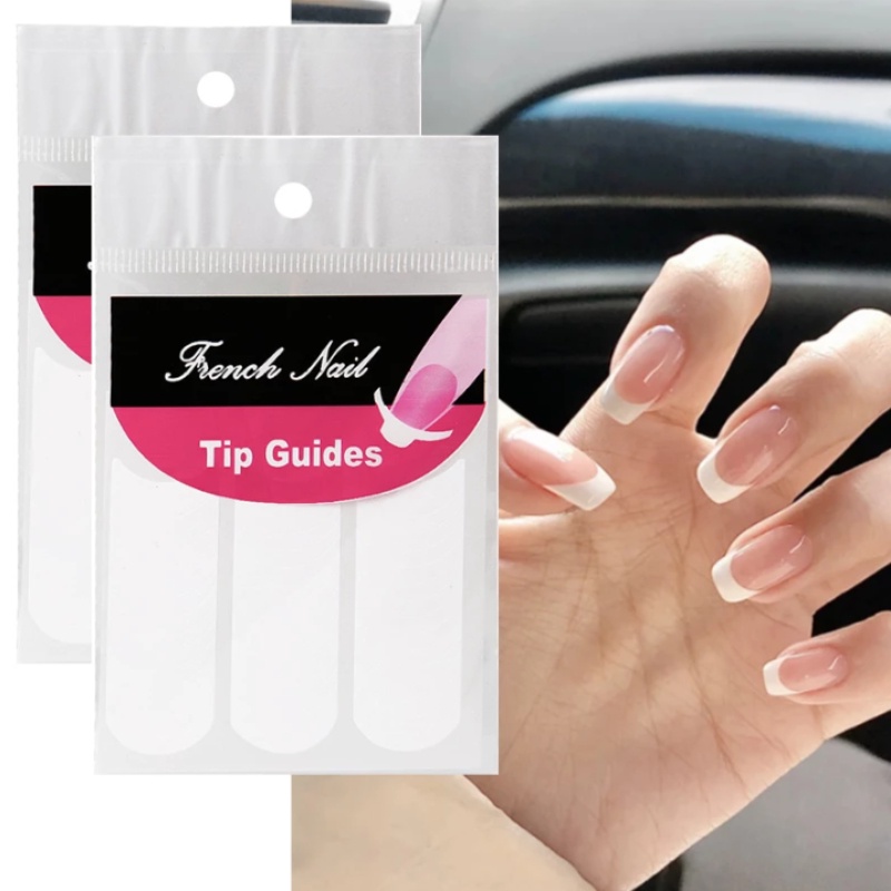 Miếng Dán Trang Trí Móng Tay Tự Dính 24 Kiểu Màu Trắng / Ngôi Sao / Trái Tim / Lượn Sóng Chuyên