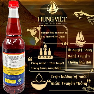 Nước chấm Cá Cơm Than 900ML HưngViệt - Nước mắm Cá Cơm Than
