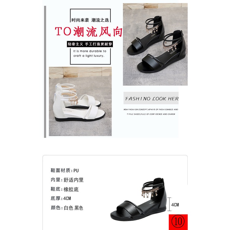 Giày Sandal Phẳng Chống Trượt Có Khóa Kéo Sau Phong Cách Hàn Quốc Thời Trang Mùa Hè 2021 Dành Cho Bạn Nữ