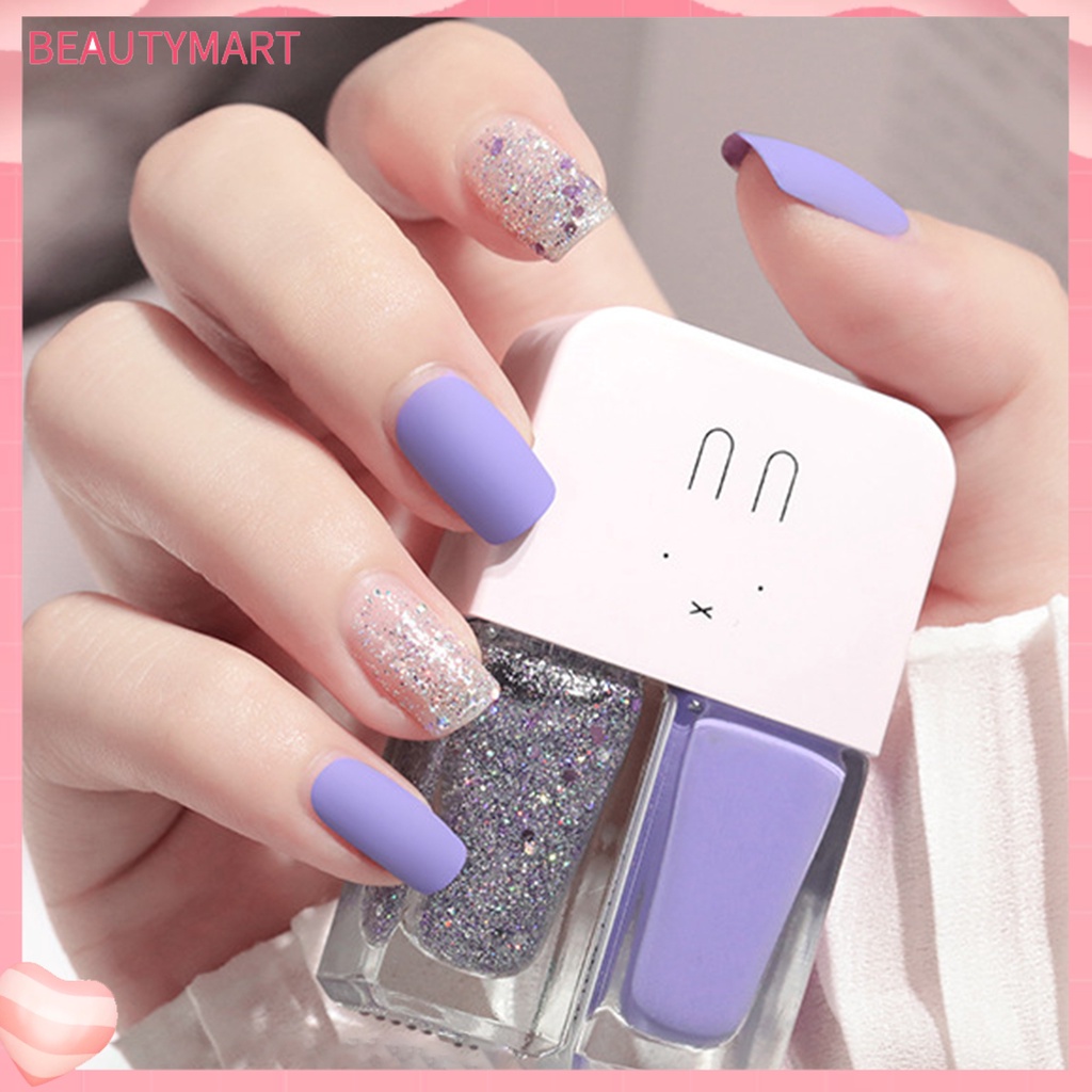 Bộ 2 Lọ Sơn Móng Tay 6ml x 2 Trong 1 Bằng Nhựa Resin Khô Nhanh Chống Nước Làm Đẹp