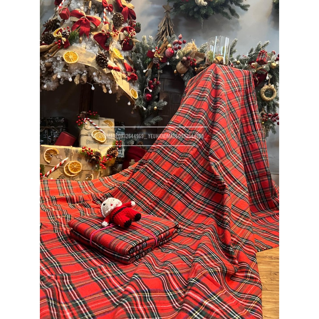 Vải Caro Đỏ Xanh