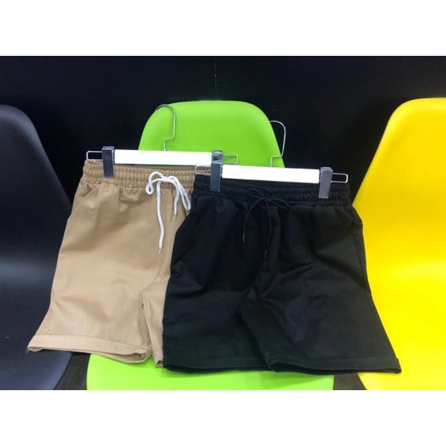 quần short kaki basic 3 màu đen trắng tan unisex nam nữ TOP SHOP (hình thật)