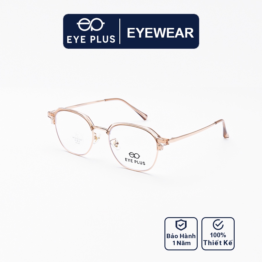 Gọng kính mắt cận nam nữ thời trang EYE PLUS clubmaster mắt vuông tròn E450-2255