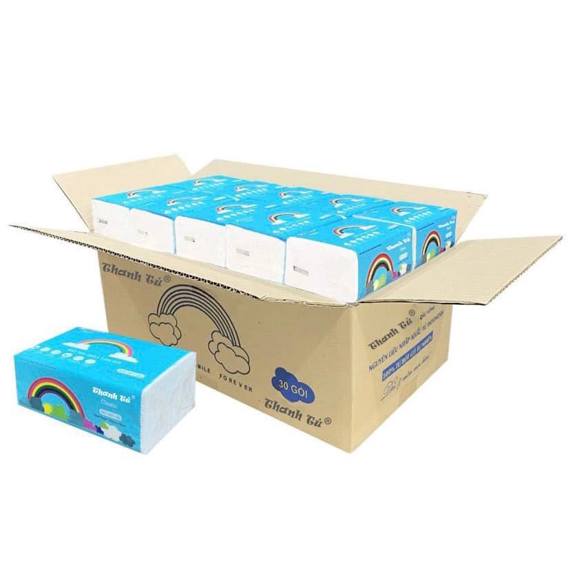 FREE SHIP - Thùng 30 gói giấy ăn trắng cao cấp chuẩn hàng loại 1 siêu dai, siêu mịn