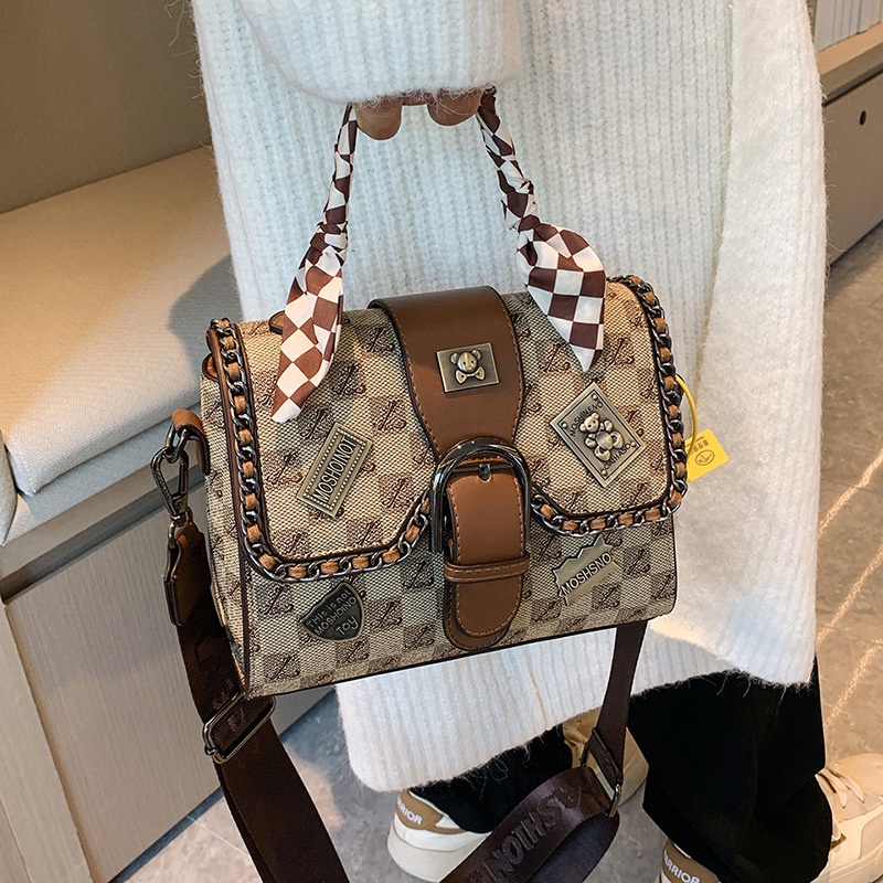 Túi xách nữ đẹp túi quai xách thời trang tặng kèm khăn