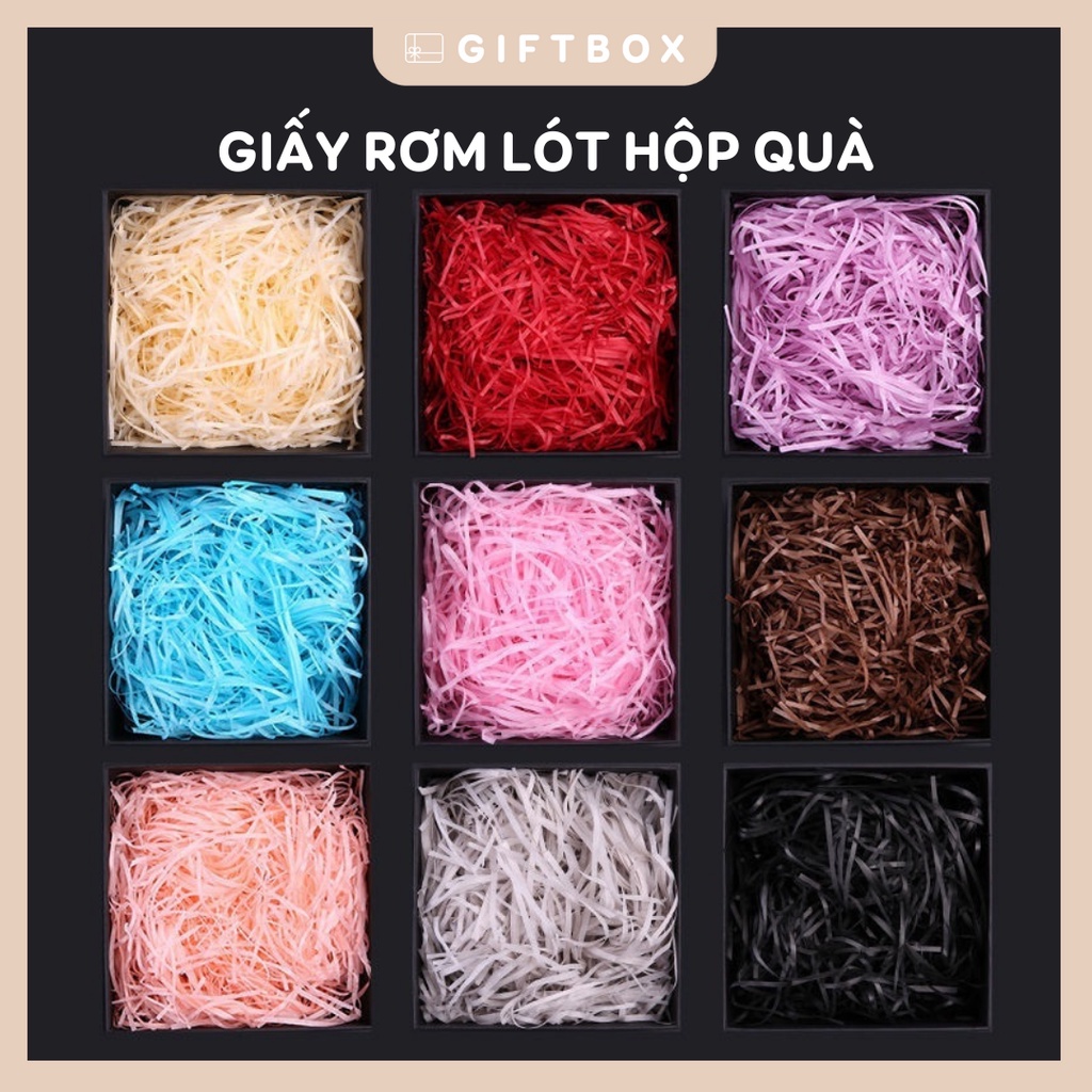 Giấy rơm lót hộp quà giấy kraft cắt sợi 10g trang trí hộp quà tặng sinh ...