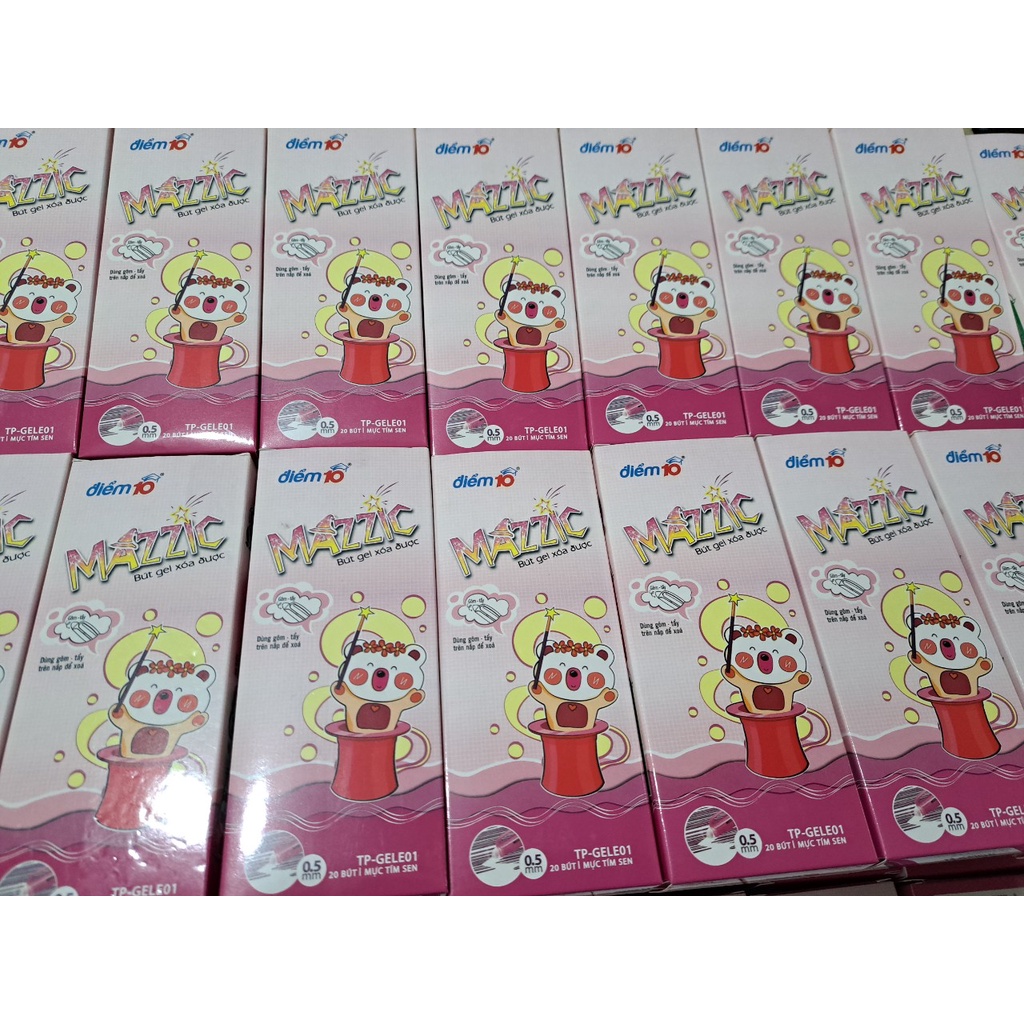 Hộp 20 Cây Bút Gel Xóa Được Mực Tím MAZZIC TP-GELE01 Ngòi 0.5mm
