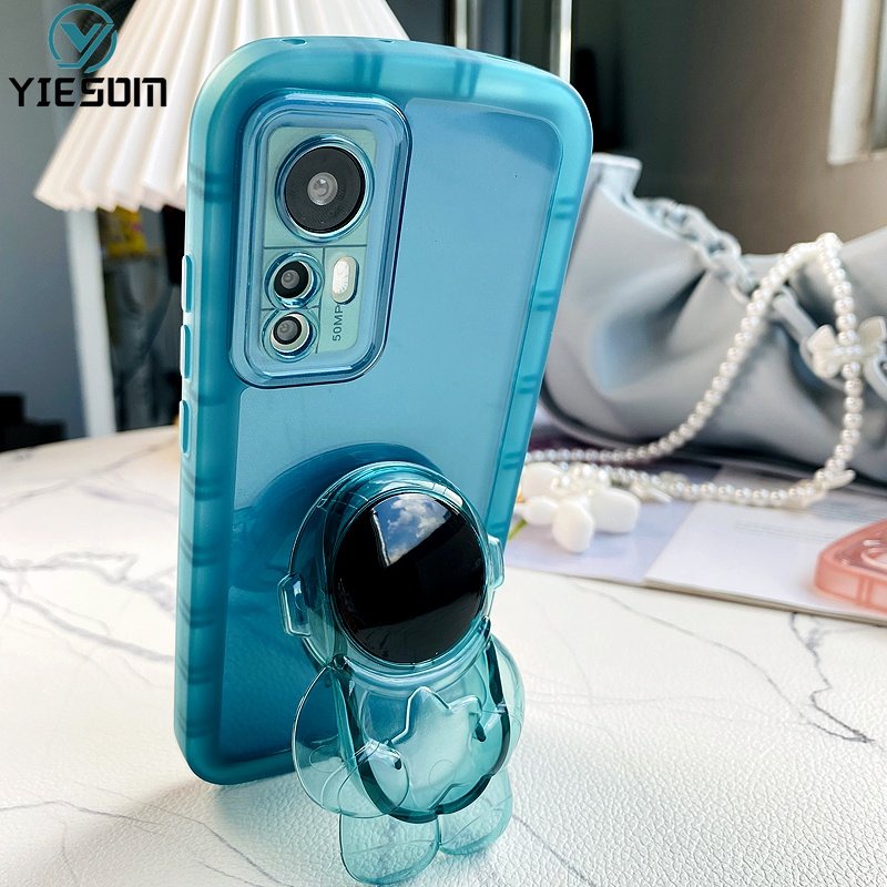 Ốp Điện Thoại Silicon Trong Suốt Có Giá Đỡ Hình Phi Hành Gia Cho Xiaomi 12 12T Pro Mi 11 12 Lite 11T Pro 5G