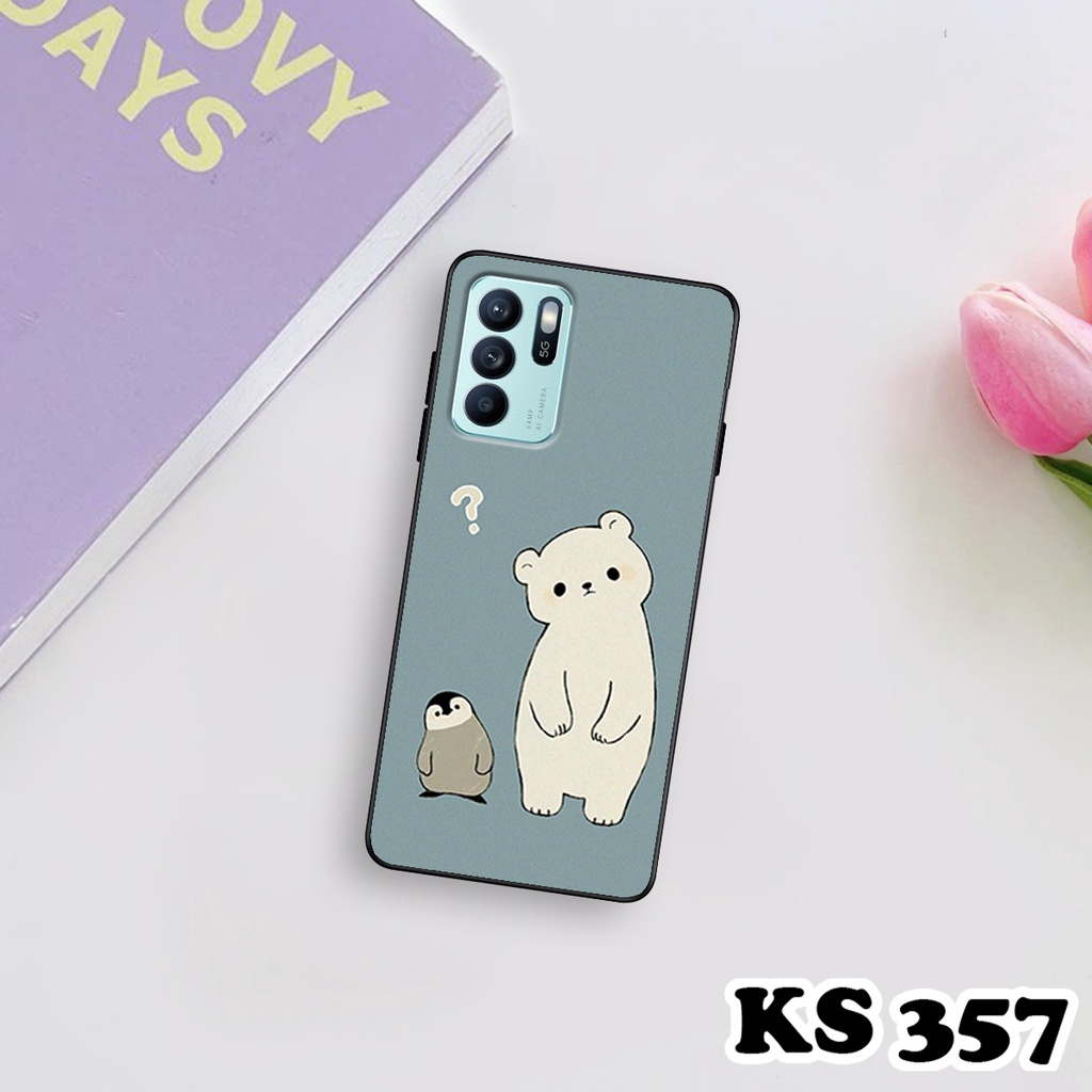 Ốp lưng Oppo Reno 6 5G - Reno 6Z 5G - Reno 6 Pro 5G - Ốp in hình Cat&amp;Bear đáng yêu - Chất liệu TPU siêu bền