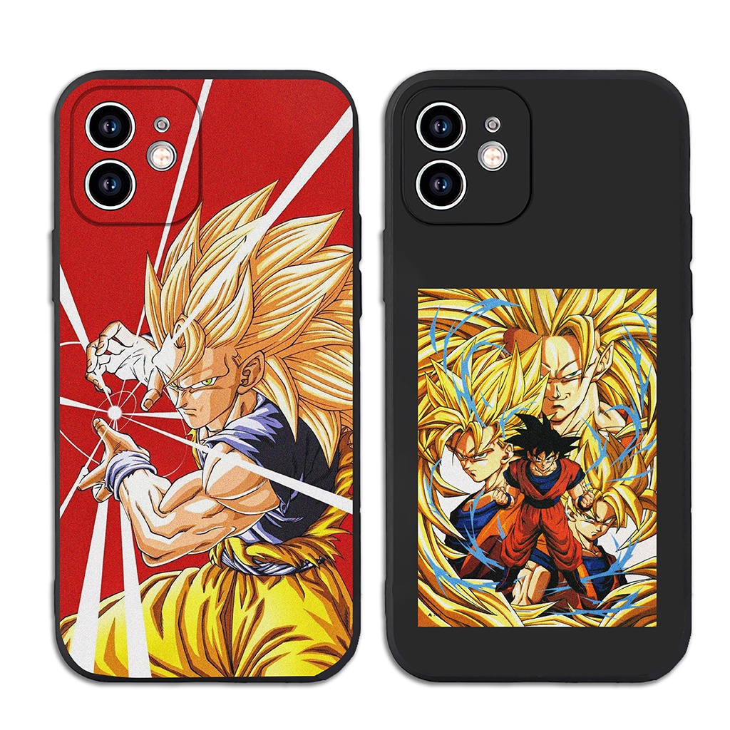 Ốp lưng iphone vuông BVC Họa Tiết Son Goku VS Vegeta 7 viên ngọc rồng Cho Iphone 14 13 12 11 X XS Max XR Pro Max 7plus