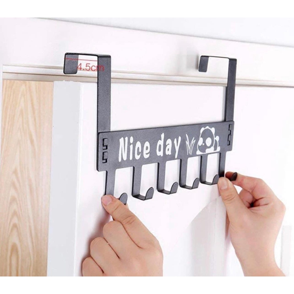 Móc Treo Sau Cửa 6 Móc Nice Day Chất Liệu Hợp Kim Không Gỉ Bền Đẹp, Cho Thời Gian Sử Dụng Lâu Dài