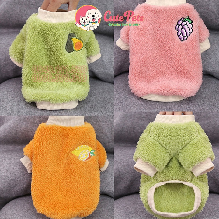 Áo cho chó mèo, áo quả chất lông có tay - Phụ kiện chó mèo