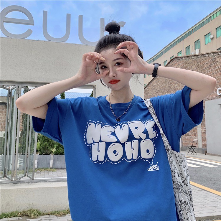 NRVP Áo Thun Unisex Mùa Hè Dáng Suông Tay Cộc Phong Cách Hàn Quốc Cho Nam Nữ