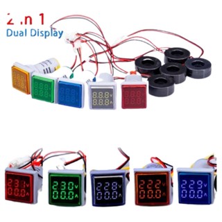 Vôn kế - Ampere kế AD136-22FVA vuông, đèn led phi 22mm hiển thị điện áp - dòng điện tiện dụng trên tủ điện