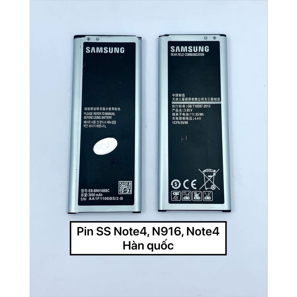 Pin SS Note4 N916 Zin Cty, Note4 hàn quốc