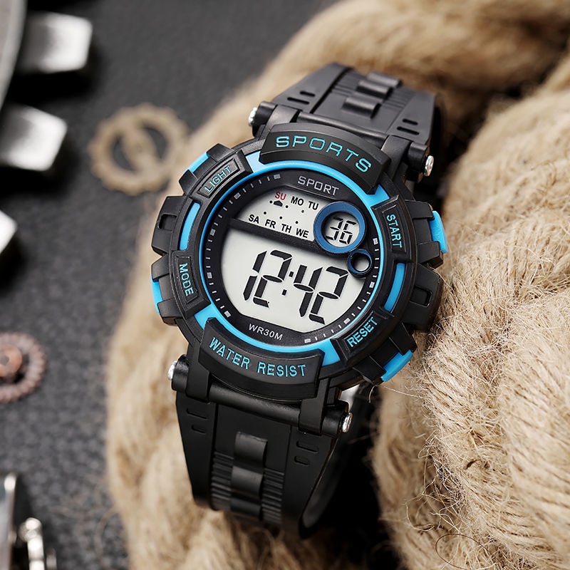 Đồng Hồ Báo Thức Kỹ Thuật Số Dạ Quang Đa Năng Chống Nước Và Phá Vỡ Cho Bé Trai