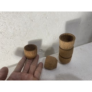 Ly rượu mài thô gỗ dừa - cốc uống trà