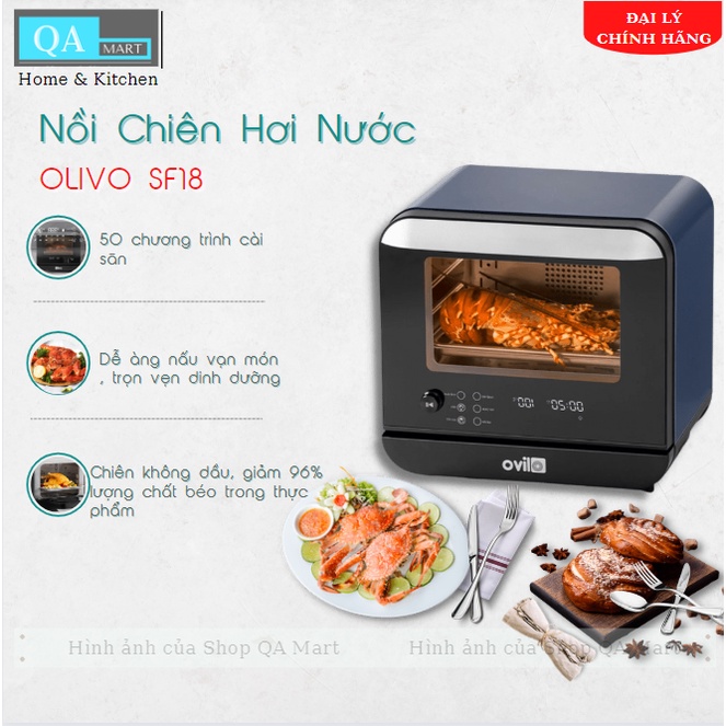 Nồi Chiên Hơi Nước OLIVO SF18 - 50 Chức Năng - Dung Tích 18L - Công Suất 2450W - Bảo Hành 24 Tháng