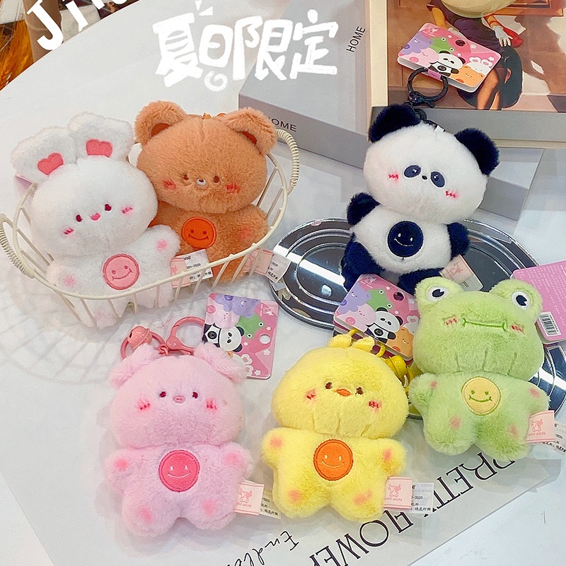 Móc Khóa Hình Gấu / Thỏ / Gấu Trúc Hoạt Hình Nhồi Bông Có Sáng Tạo