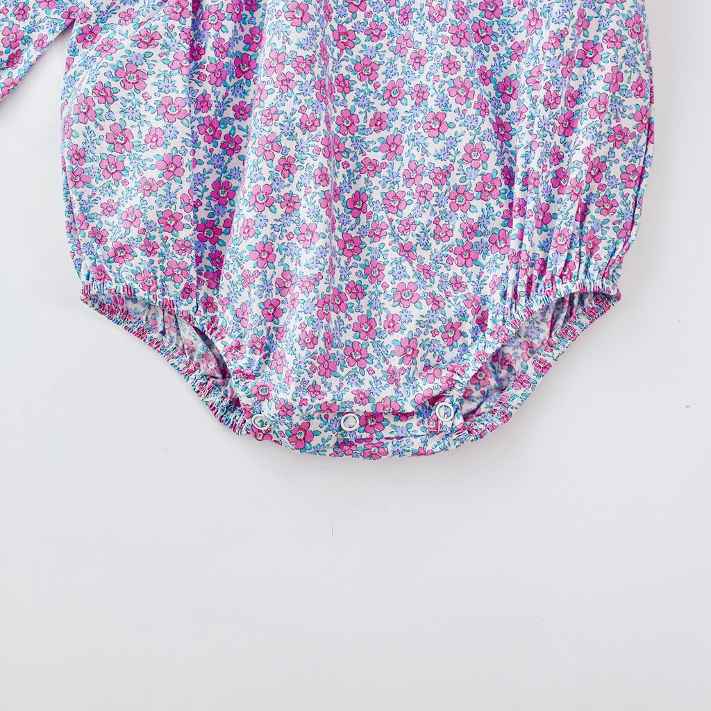 Sanlutoz Bộ Áo Liền Quần Dài Tay In Hoa Dễ Thương Kèm Băng Đô Thời Trang Mùa Thu Cho Bé Gái