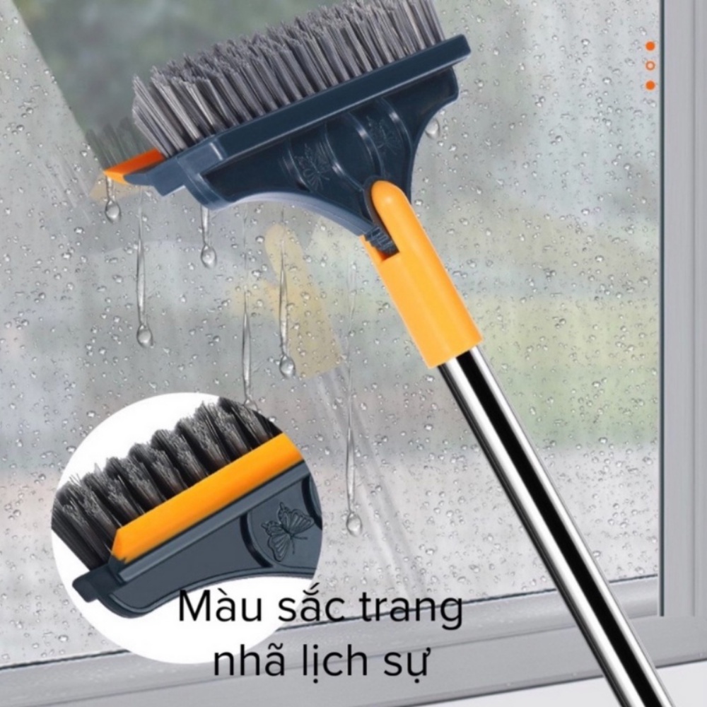 Chổi Chà Sàn Nhà Tắm Thiết Kế Đầu Gạt Nước Và Đầu Chổi Xoay 120 Độ Quét Nhà Siêu Sạch Mọi Góc Bẩn