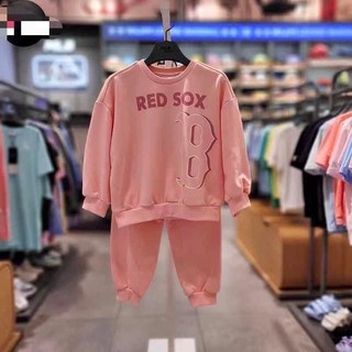 Sét bộ M.L.B dài tay thu đông bo tay bo gấu cổ bo tròn cực xinh cho bé gái màu hồng thể thao cá tính khỏe khoắn