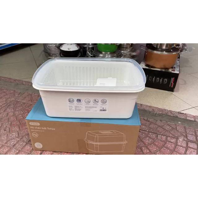 Rổ Úp Chén Bát, Kệ Úp Chén Bát Có Nắp Đậy Tiện Lợi Chống Bụi Bẩn