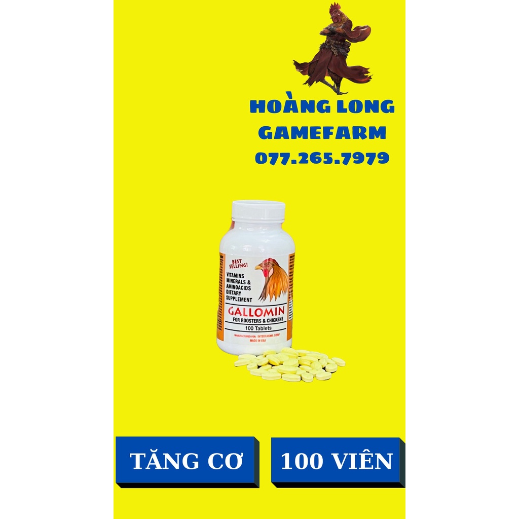 GALLOMIN chiết lẻ 10 viên  tăng cơ, nở khung xương Khoáng Chất