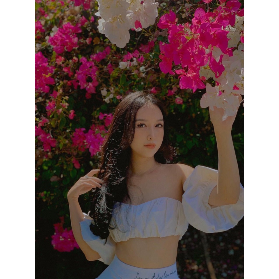 Áo Tay Phồng CROPTOP (TRẮNG) TN1204
