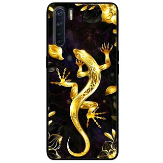 Ốp lưng Oppo Reno 3 / A91 - Reno 3 Pro - Reno 4 - Reno 4 Pro - Reno 5 - Reno 5 Pro mẫu Tắc Kè Vàng Đen