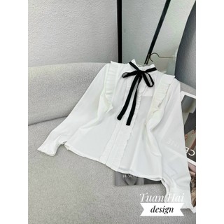Áo sơ mi nữ- Áo sơ mi kiểu công sở phối nơ _342