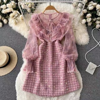 [ORDER] ĐẦM THIẾT KẾ TAY BỒNG TIỂU THƯ SANG TRỌNG REN THÊU PHỐI CƯỜM