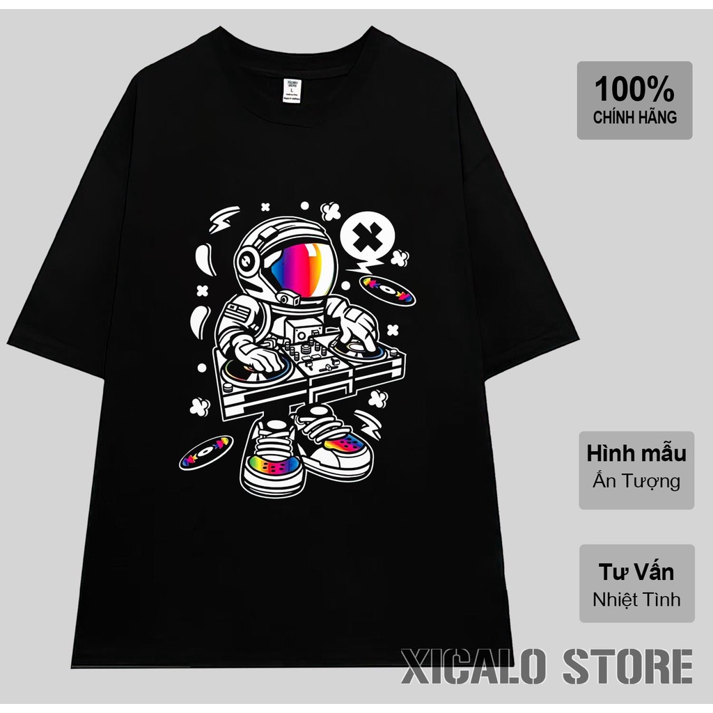 Áo thun Phi Hành Gia DJ Party, Áo Phông Unisex Cotton Form Rộng Co Dãn 4 chiều Thoáng Mát nam nữ cực CHẤT