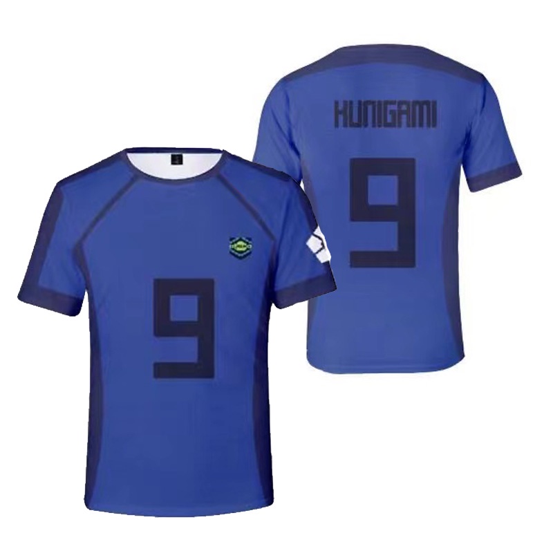 Bộ Đồ Thể Thao Hóa Trang Đội Tuyển Bóng Đá Xanh Dương Có Khóa Chigiri Số 8 Z No.11 Chigiri Hyouma