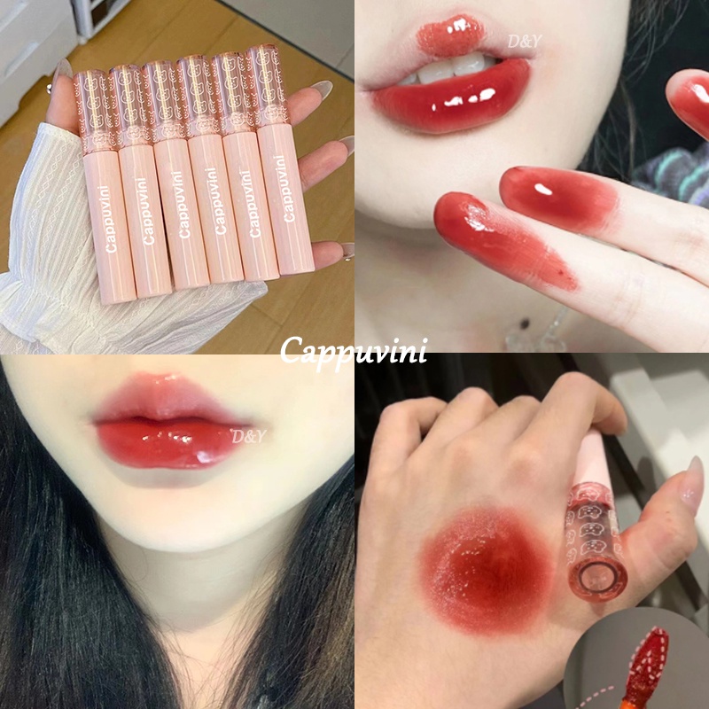Son Bóng Cappuvini Dưỡng Ẩm Chống Thấm Nước Không Dính Màu Sắc Tươi Tắn Bong Son bóng Son Môi Cappuvini Màu Nhung Lì Tự Nhiên Dưỡng Ẩm Lâu Trôi Chống Thấm Nước