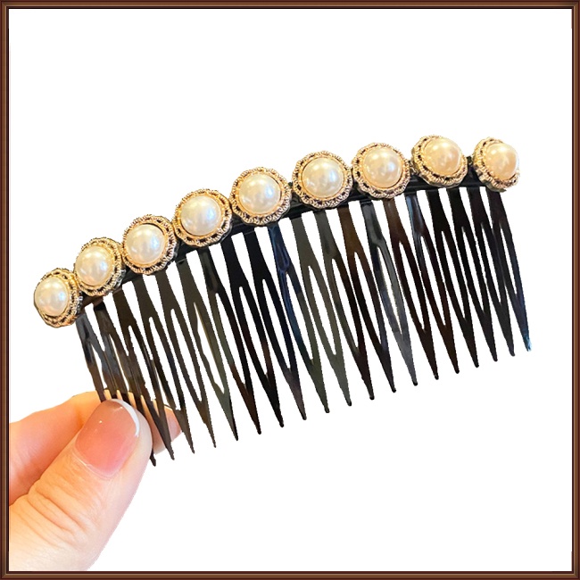 Lược Kẹp Tóc Đính Ngọc Trai Nhân Tạo Chống Trượt Tiện Dụng