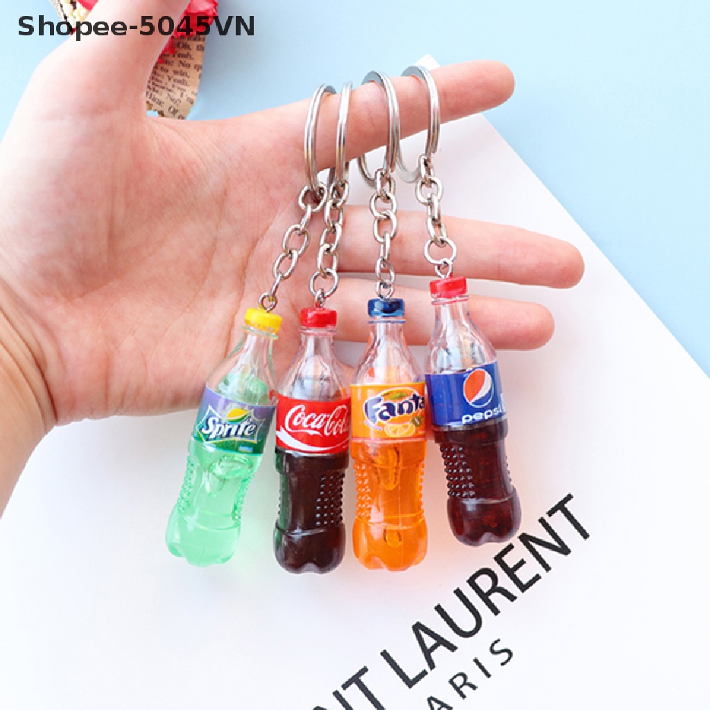 Móc Khóa Resin Thủ Công Hình Chai Nước Uống Thời Trang Làm Quà Lưu Niệm