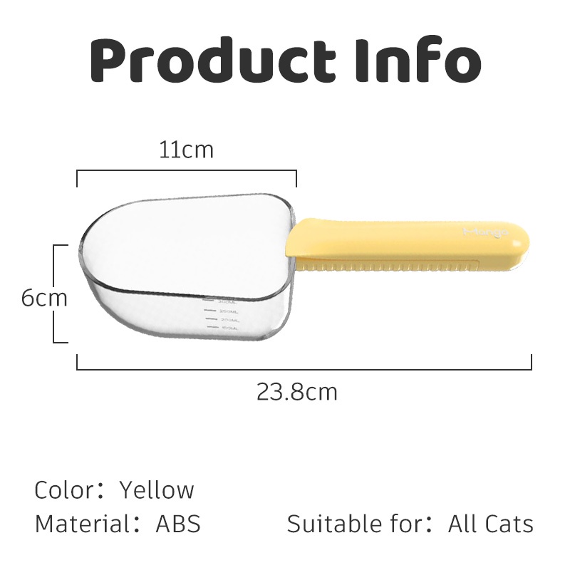 HamshMoc Muỗng Đo Lường Thức Ăn Cho Mèo Thiết Kế Cong Tay Cầm Dài Đa Năng Dễ Vệ Sinh