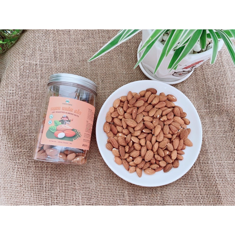 Hạnh nhân sấy nguyên vị không biến đổi gen Mỹ loại 1 size lớn 25/27 _ Roasted Almonds non GMO grade 1 size 25/27