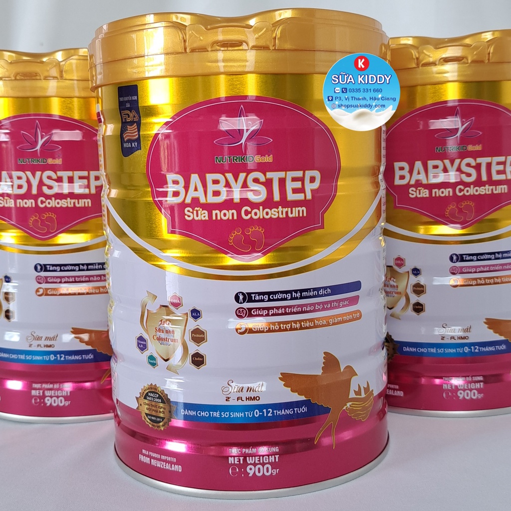 Sữa mát Nutrikidgold Babystep 900g dành cho bé sơ sinh và trẻ nhỏ từ 0 - 12 tháng tuổi (400g/900g)