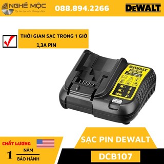 Bộ sạc pin lithium-ion 10.8-18v dewalt – dcb107-b1