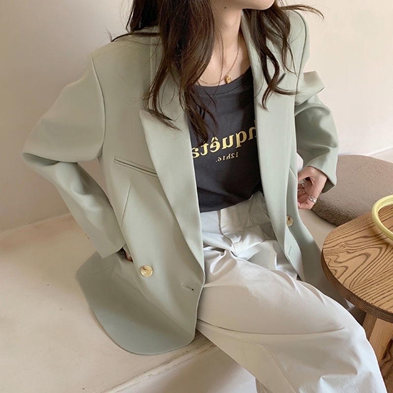 Áo Khoác Blazer Nữ 2 Nút Dáng Rộng Oversize Thời Trang Thu - BLA22089
