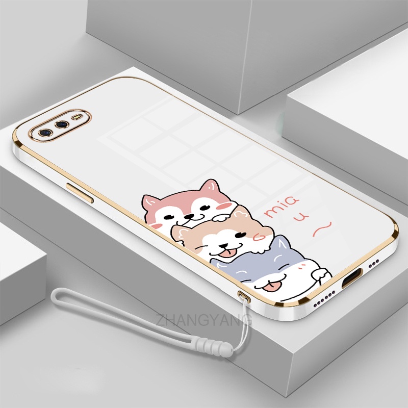 Ốp Điện Thoại Silicon Họa Tiết Hoạt Hình Chú Chó Dễ Thương Kèm Dây Đeo Cho Redmi note 7 Redmi 7