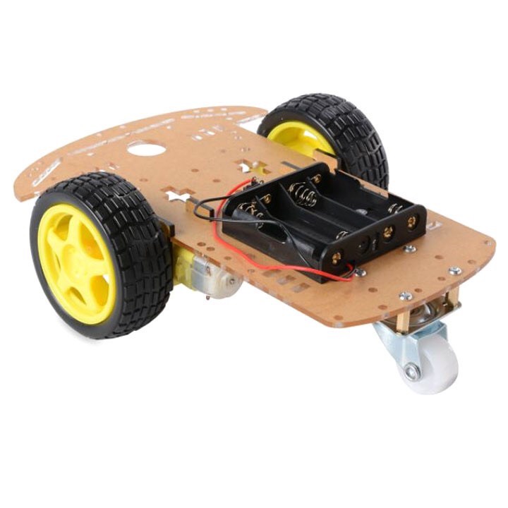 Bộ khung xe Robot 3 bánh xe, 2 động cơ giảm tốc, khung khoan lỗ sẵn