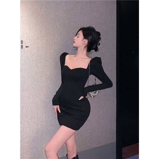 Đầm dáng ôm mini tay dài ngực cúp Emilyshop