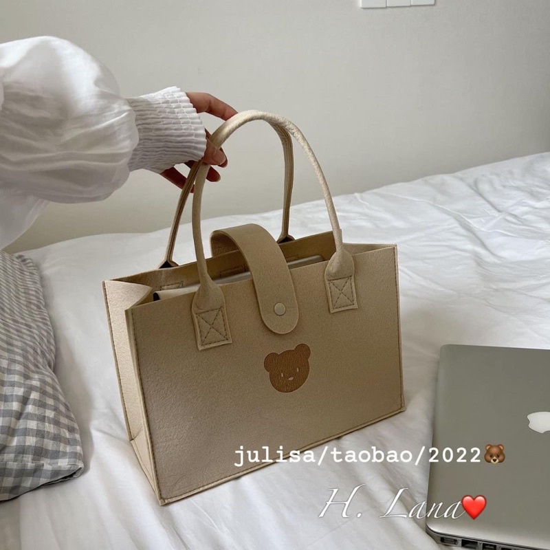 Túi tote Hình Gấu Đơn Giản Và Tiện Lợi JP5