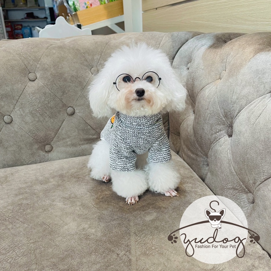 Áo cho chó mèo yudog áo cổ lọ vải len móc dầy ấm cho thú cưng