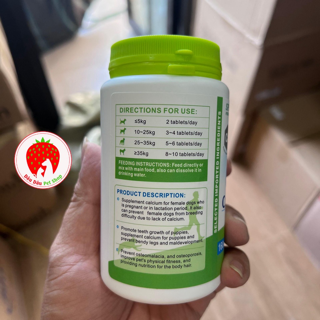 Viên bổ sung Canxi cho chó Calcium Tablets khối lượng 160g