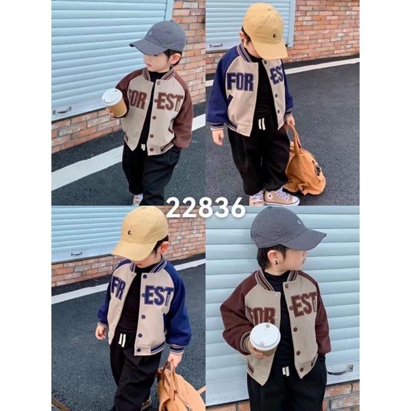 Áo khoác bomber da cá hot trend cho bé từ 8-20kg
