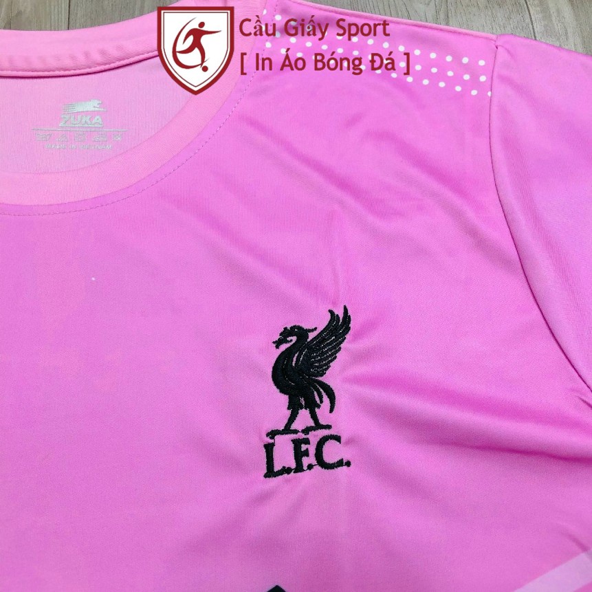 Bộ Quần Áo Bóng Đá Liverpool Trắng Hồng Thun Thái
